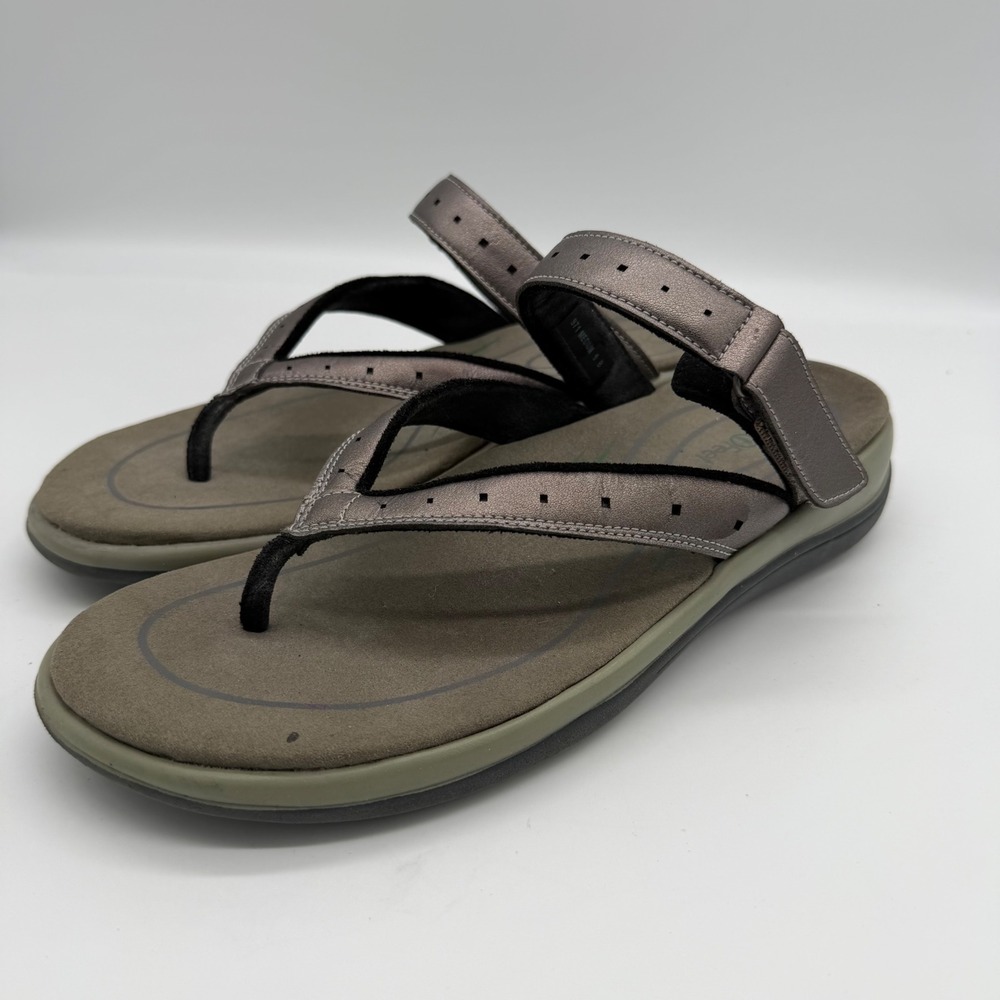 Orthofeet 971 Verona Pewter Orthopedic Thong Sandals Womens 9 B